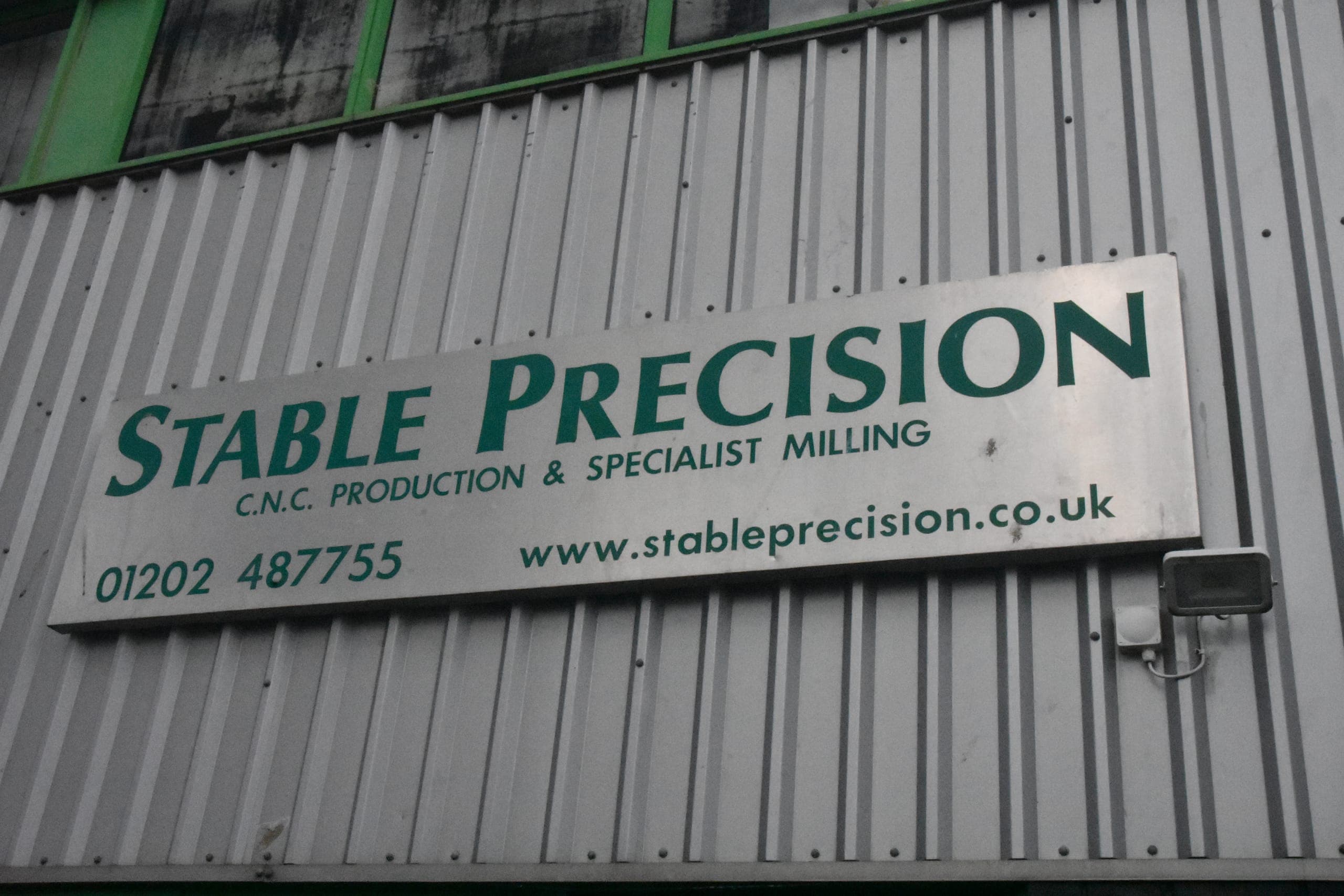 Stable Precision Engineering's signage on its Christchurch workshop